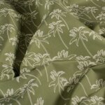 Tissu short de bain recycl palmier blanc fond kaki - mondial tissus