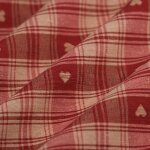 Tissu tiss teint carreaux coeur crins rouge - mondial tissus