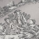 Tissu toile de jouy sheperd gris - mt - mondial tissus
