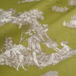 Tissu toile de jouy sheperd vert - mt - mondial tissus