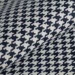 Tissu toile prestance tanche anti uv pied de poule bleu - mondial tissus