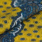 Tissu toile provenale saou bleu jaune - mondial tissus