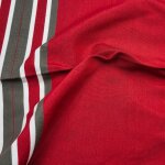 Tissu toile transat anti - uv blanche rayures rouge 44cm - mondial tissus