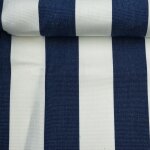 Tissu toile transat anti - uv raye blanc bleu 44cm - mondial tissus