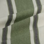 Tissu torchon tiss� teint rayures kaki blanc - mt - mondial tissus