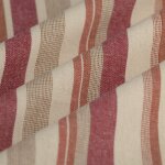 Tissu torchon tiss� teint rayures rose terracotta - mt - mondial tissus