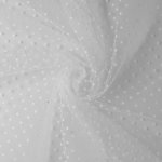 Tissu tulle floqu� petits pois blanc double face fait en france - mondial tissus