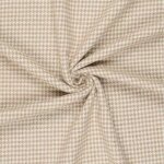 Tissu tweed pied de poule or beige - mondial tissus