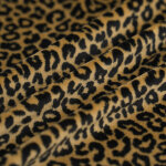 Tissu velours ponge lopard noir camel - mt - mondial tissus