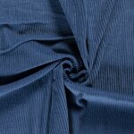 Tissu velours grosses c�te lourd 100% coton bleu jean - mondial tissus