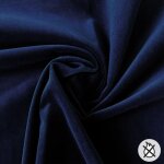 Tissu velours non feu uni bleu marine - mondial tissus