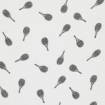Tissu voile viscose raquettes de tennis noires - mondial tissus