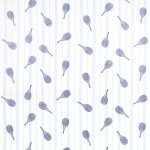 Tissu voile de viscose raquettes de tennis bleues sur fond ray� - mondial tissus