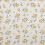 Tissu voilage florette en lin m�lang� motif fleur jaune - 150 cm - linder - mondial tissus