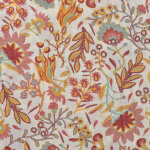 Tissu voile viscose imprim� jolie fleur color�e fond �cru - mondial tissus