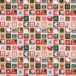 Toile de coton 52 fils imprime calendrier de l'avent de nol - mondial tissus