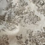 Toile coton effet toile de jouy gabrielle ficelle - mondial tissus