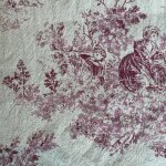 Toile coton effet toile de jouy gabrielle rouge - mondial tissus
