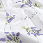 Toile polycoton enduite bouquet lavande naturel - mondial tissus