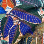 Toile polyester d�perlante imprim�e figuier multico - mondial tissus