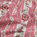 Toile provence imprime rayure fleuri menthe - mondial tissus