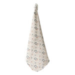 Torchon impression blockprint mini fleur bleu marron et cru artisanat indien - au maison - mondial tissus ...