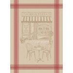 Torchon jacquard boutique 50 x 70 cm lin rouge - mondial tissus