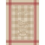 Torchon jacquard dejeuner 50 x 70 cm lin rouge - mondial tissus