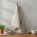 Torchon jacquard huile d'olive - mondial tissus