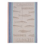 Torchon jacquard sardines - mondial tissus