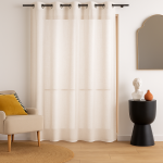 Voilage blanc lin tachet voiron 140 x 260 cm - mt - mondial tissus