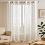 Voilage brod� papillon argent australie 140x250cm - mt - mondial tissus
