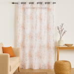 Voilage fleuri orange violet tignes 140x240cm - mondial tissus