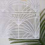 Voilage modulable art d�co blanc 90 cm - mt - mondial tissus