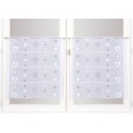 Voilage modulable organza brod coeur taupe blanc 90cm - mondial tissus
