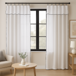 Voilage p. a. p avec pinces panneau � plier blanc 140x300cm - mt - mondial tissus