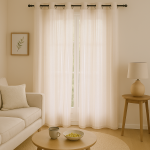 Voilage polyester lin cru taiwan 140x260cm - mt - mondial tissus