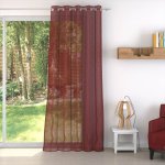 Tissu voilage rayure diamant rouge grande largeur - linder - mondial tissus
