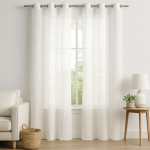 Voilage singapour effet double gaze cru 140 x 240 cm - mondial tissus
