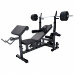 Banc de musculation complet avec haltres, barres et poids noir / 40 kg gorilla sports