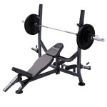 Banc de musculation pro avec support et barre d halt�res olympia 130 kg maxxus