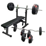 Banc de musculation avec set d'haltres 100 kg noir gorilla sports