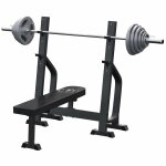 Banc de musculation avec support et set d'haltres olympiques 130 kg gorilla sports