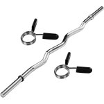 Barre curl sz 130 cm argent / 130 cm / fermeture  ressort movit