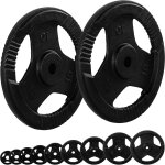 Disques de musculation 30 / 31 mm en fonte avec poignes 2 30 kg 20 kg (2 x 10 kg) movit
