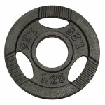 Disque musculation fonte 30 / 31 mm ou 50 / 51 mm avec poignes argent / 50 mm / 1, 25 kg gorilla sports ...