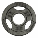 Disque musculation fonte 30 / 31 mm ou 50 / 51 mm avec poignes argent / 50 mm / 2, 5 kg gorilla sports ...