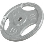 Disque musculation fonte 30 / 31 mm ou 50 / 51 mm avec poignes argent / 30mm / 10 kg gorilla sports