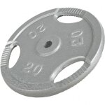 Disque musculation fonte 30 / 31 mm ou 50 / 51 mm avec poignes argent / 30mm / 20 kg gorilla sports