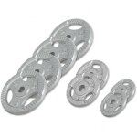 Disque musculation fonte 30 / 31 mm ou 50 / 51 mm avec poignes argent / 30mm / set 27, 5 kg gorilla ...